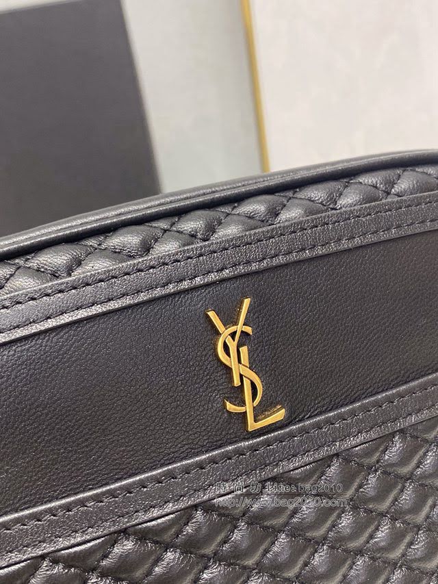 YSL爆款女士包包 聖羅蘭經典款菱形絎縫單拉鏈羊皮相機包 YSL肩背斜挎包 648324  jjh1125